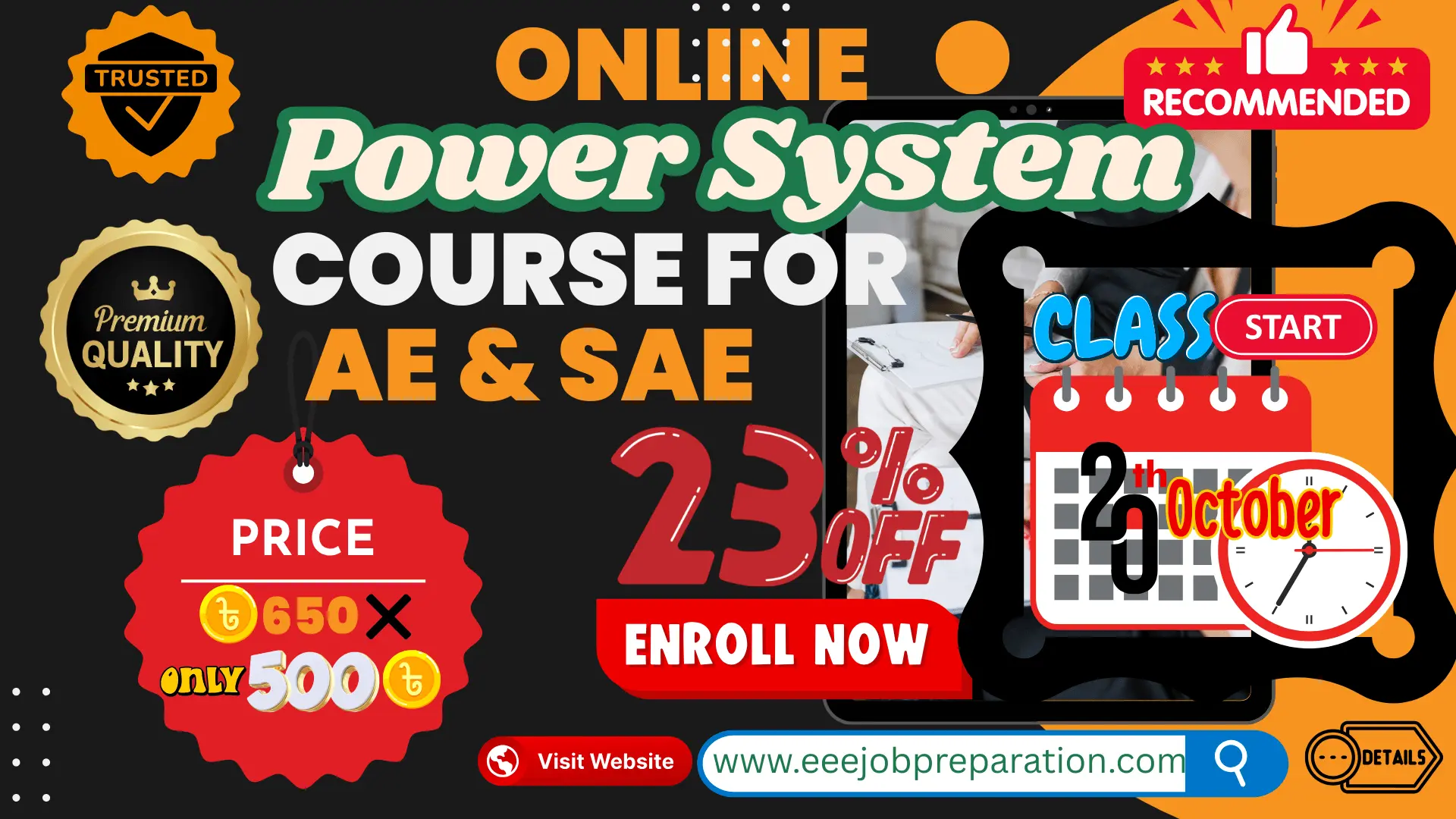 Online Power System Course for EEE Job Preparation for AE & SAE
