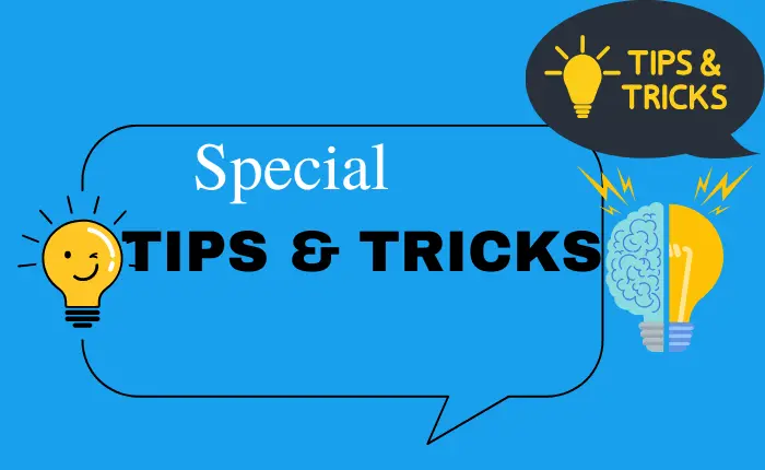 Graphic illustration for 'Special Tips & Tricks' featuring lightbulbs and a brain icon, representing electrical engineering exam shortcuts and study hacks.